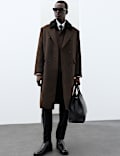 Wool Blend Double Breasted Overcoat