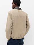Pure Cotton Contrast Collar Harrington Jacket