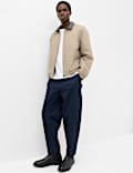 Pure Cotton Contrast Collar Harrington Jacket