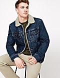 Chaqueta denim con forro de borreguito