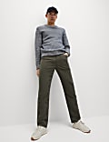 Straight Fit Italian Moleskin 5 Pocket Trousers