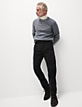 Regular Fit Italian Moleskin Pleated Trousers