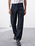 Loose Fit Lightweight Linen Blend Jeans