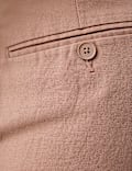 Cotton Linen Blend Single Pleat Shorts