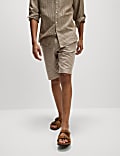 Regular Fit Linen Blend Chino Shorts