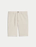 Regular Fit Cotton Linen Blend Chino Shorts