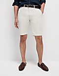 Regular Fit Cotton Linen Blend Chino Shorts