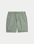 Cotton Linen Blend Elasticated Waist Shorts
