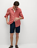 Cotton Linen Blend Elasticated Waist Shorts