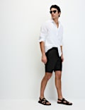 Linen Blend Elasticated Waist Shorts