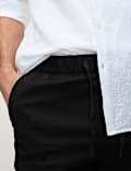 Cotton Linen Blend Elasticated Waist Shorts