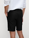Cotton Linen Blend Elasticated Waist Shorts
