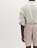 Cotton Linen Blend Stretch Shorts