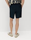 Cotton Linen Blend Stretch Shorts