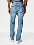 Straight Fit Denim Cargo Jeans