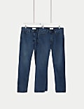 2er-Pack gerade geschnittene Stretch-Jeans
