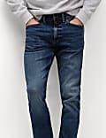 Slim Fit Vintage Wash Stretch Jeans