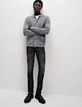 Slim Fit Vintage Wash Crosshatch Jeans