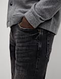 Slim Fit Vintage Wash Crosshatch Jeans