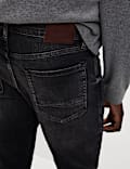 Slim Fit Vintage Wash Crosshatch Jeans