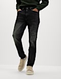 Tapered Fit Vintage Crosshatch Jeans