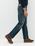 Straight Fit Pure Cotton Heavyweight Jeans