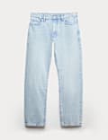 Straight Fit Bleached Denim Jeans