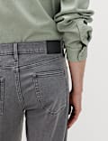 Straight Fit Textured 5 Pocket Jeans