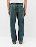 Relaxed Straight Fit Stretch Jeans