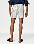 Linen Rich Elasticated Waist Striped Shorts