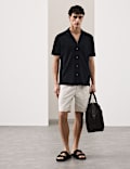 Cotton Linen Blend Pleat Front Shorts