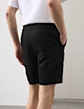 Cotton Linen Blend Pleat Front Shorts