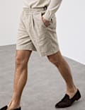 Regular Fit Textured Linen Shorts