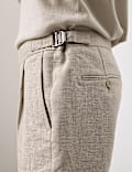 Regular Fit Textured Linen Shorts