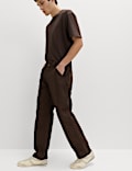 Loose Fit Pure Cotton Utility Trousers