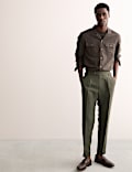Tapered Fit Linen Blend Trousers