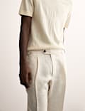 Broek van linnenmix met toelopende pasvorm