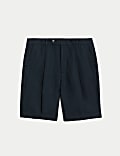 Linen Blend Single Pleat Shorts