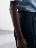 Linen Blend Single Pleat Smart Trousers