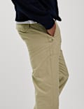 Slim Fit Textured Cuffed Trousers
