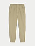 Slim Fit Textured Cuffed Trousers