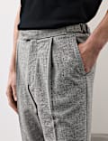 Tapered Fit Cotton Linen Blend Trousers