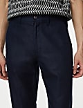 Pantalones de corte est&aacute;ndar con mezcla de lino