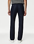 Pantalones de corte est&aacute;ndar con mezcla de lino
