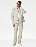 Regular Fit Linen Blend Trousers