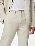 Regular Fit Linen Blend Trousers
