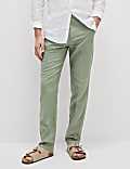 Regular Fit Cotton Linen Blend Chinos