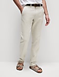 Regular Fit Cotton Linen Blend Chinos