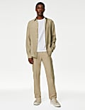 Tapered Fit Linen Blend Trousers