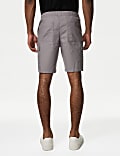 Linen Blend Elasticated Waist Cargo Shorts
